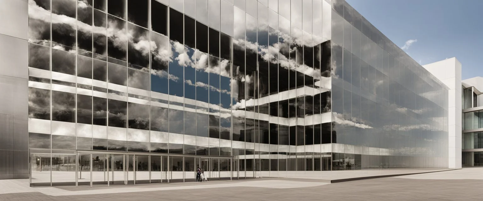 The museum's exterior facade is made of modern mirrors