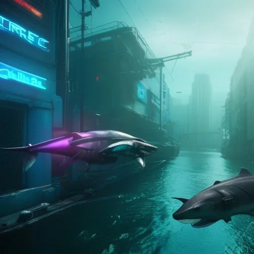 cyberpunk cyber shark deep water unreal 5, octane render, cinema4d, redshift render, hyper realistic, cenematic, vibrancy, synthwave, retouch, centered, dynamic lighting, dramatic lighting, 4k, highly detailed, attractive beautiful, realistic, virtual reality, epic composition, holographic,