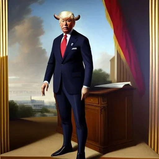 Presidential Portrait of a Cow, Suit and Tie