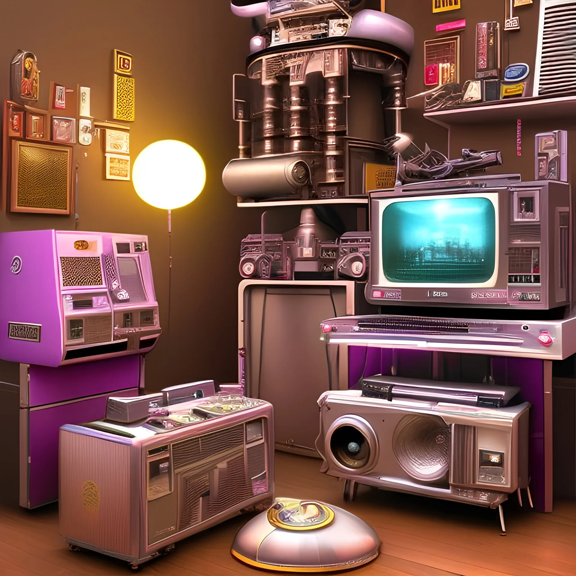 create a room full of things from the 1980s, 80s, fasion