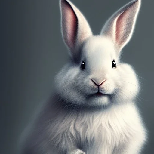 Detailed portrait white rabbit from Alice in Wonderland. Perfect face, detailed face, delicate face, detailed clear eyes, detailed fur.Fantasy background.