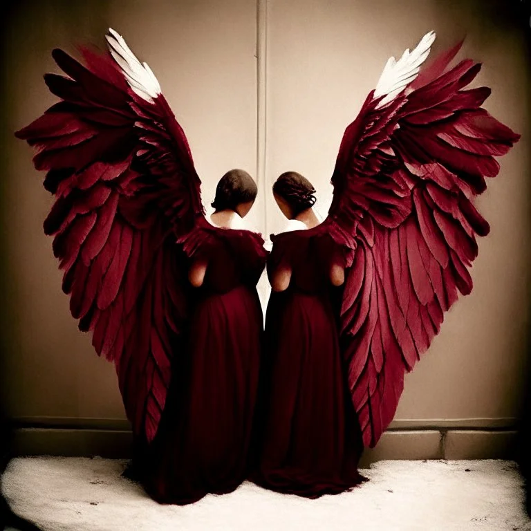 angels with burgundy wings