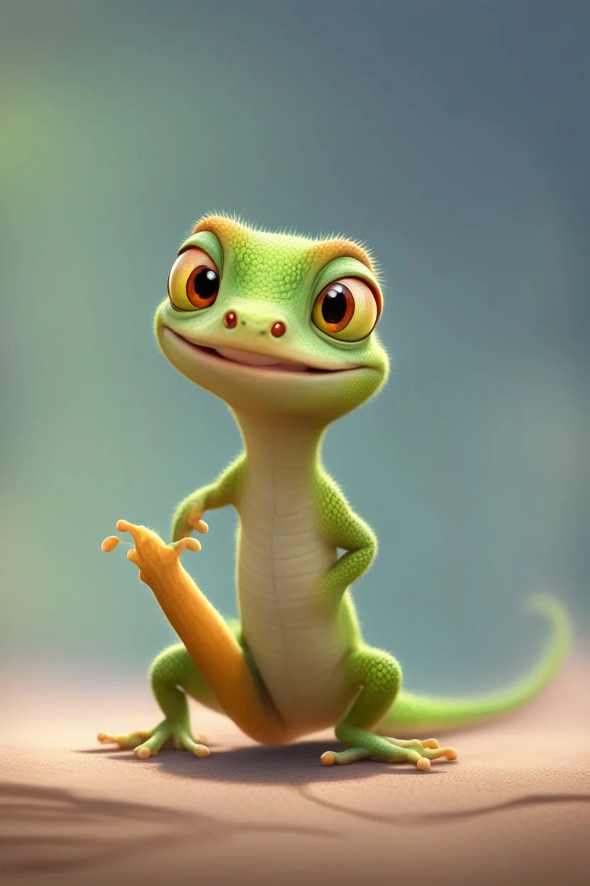 Little cute gecko, pixar style