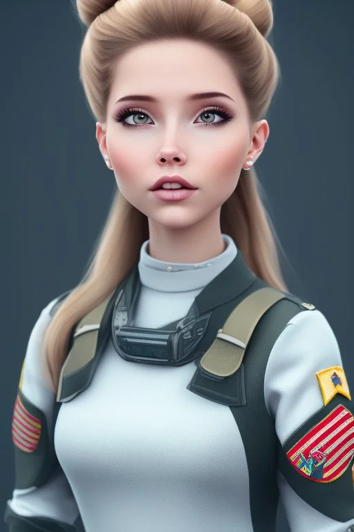 Belle delphine with hair in a military bun