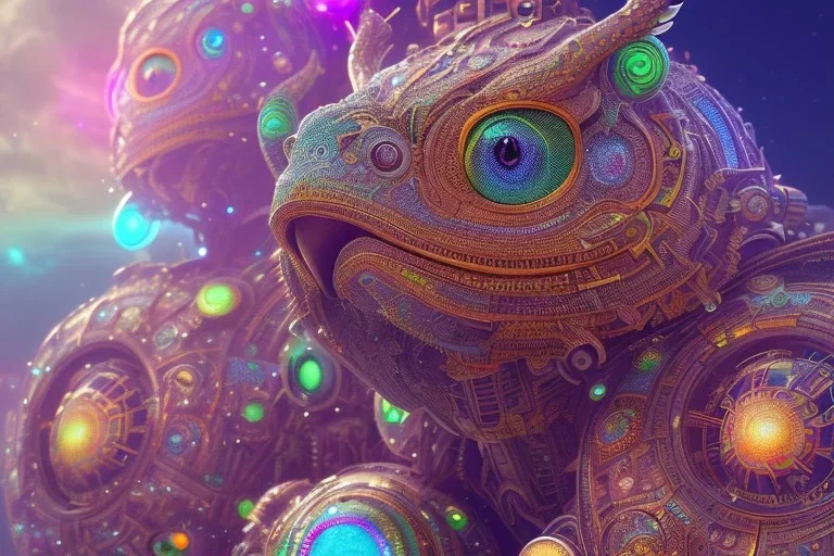 award winning visionary art, colorful, optical art, beautifully color-coded, non photorealistic rendering, intricate details, beautifully color graded, Cinematic, non humanoid, insane details, beeple, midjourney, great contrast, 3d space, bokeh, rim light