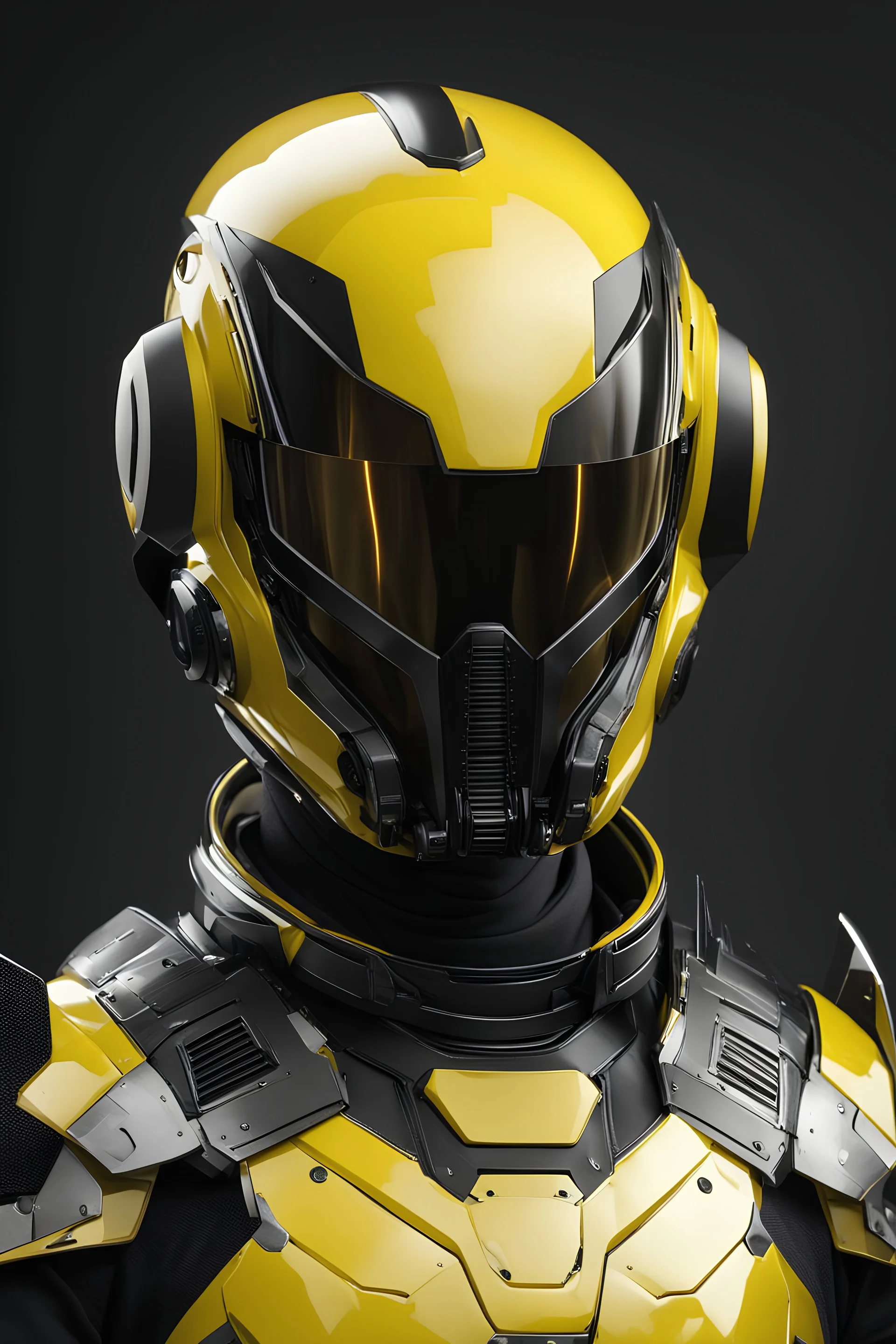 Portrait Yellow and black beeman from the future with armor 3/4