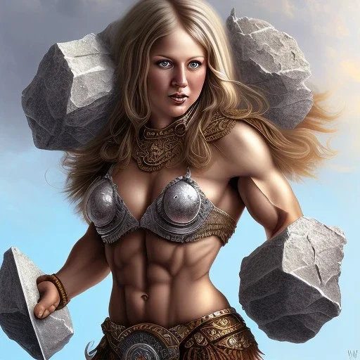 illustration icelandic female bodybuilder barbarian by adrian smith ted nasmith