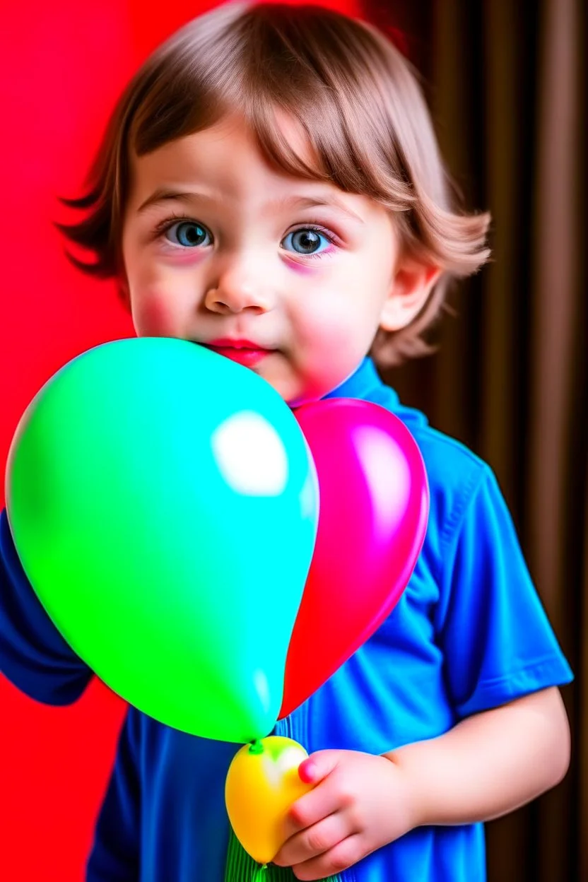 child holding a balloon animal