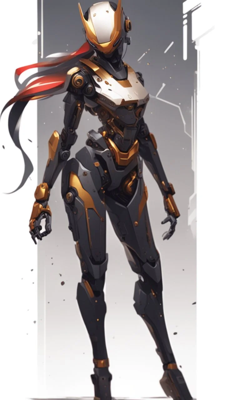 a beautiful robot gold. gun arm