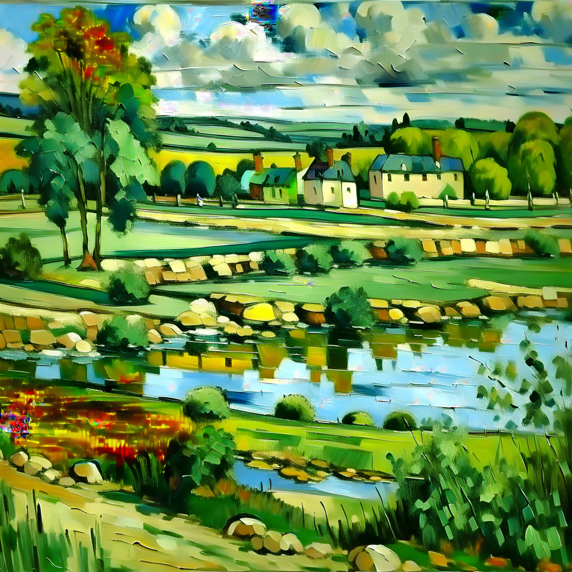 landscape of loire cezanne style