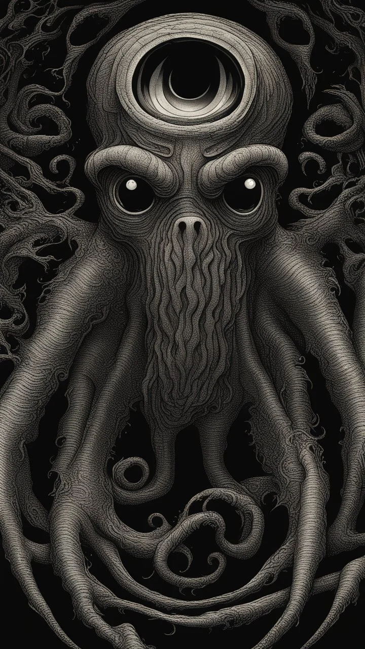 Your phone's background image represents an extremely dark and mysterious scene. The image features a pitch-black background, creating an aura of mystery and intrigue. Deep within the image, a cryptic monster is faintly visible, sporting a sly smile on its face. The monster's features appear enigmatic and profound, capturing the viewer's attention and arousing curiosity. The monster is subtly portrayed in the image, making it seem like a part of another mysterious world. The dark colors and dee