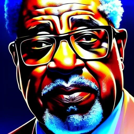 "Dizzy Gillespie, full-scale head and shoulders portrait, 8k resolution concept art portrait by Greg Rutkowski, Artgerm, WLOP, dizzy Gillespie dynamic lighting hyperdetailed intricately detailed Splash art trending on Artstation triadic colors Unreal Engine 5 volumetric lighting Splash art fantasy"