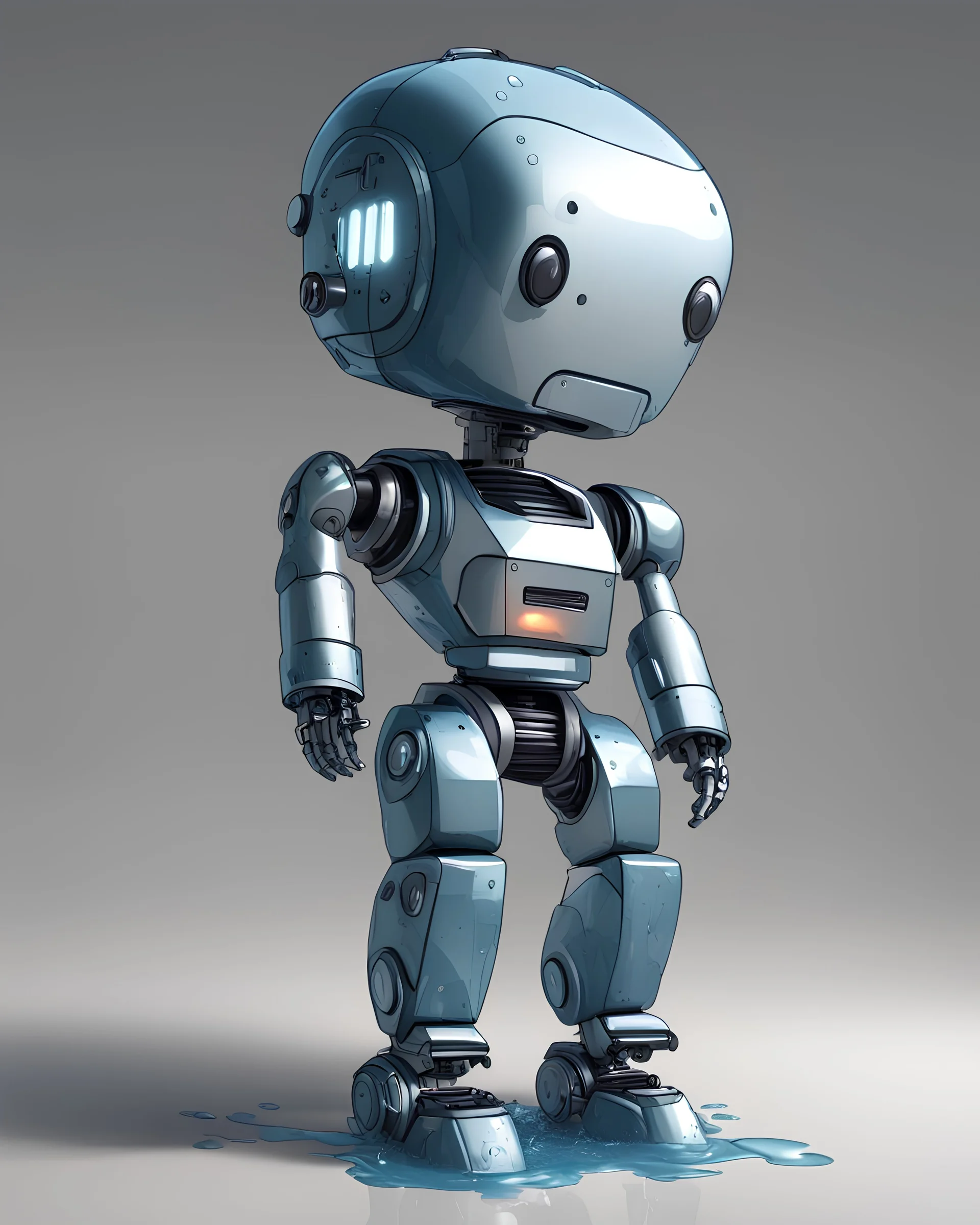 can you draw a wet-ware android robot in a style appropriate for Paradroid 90?