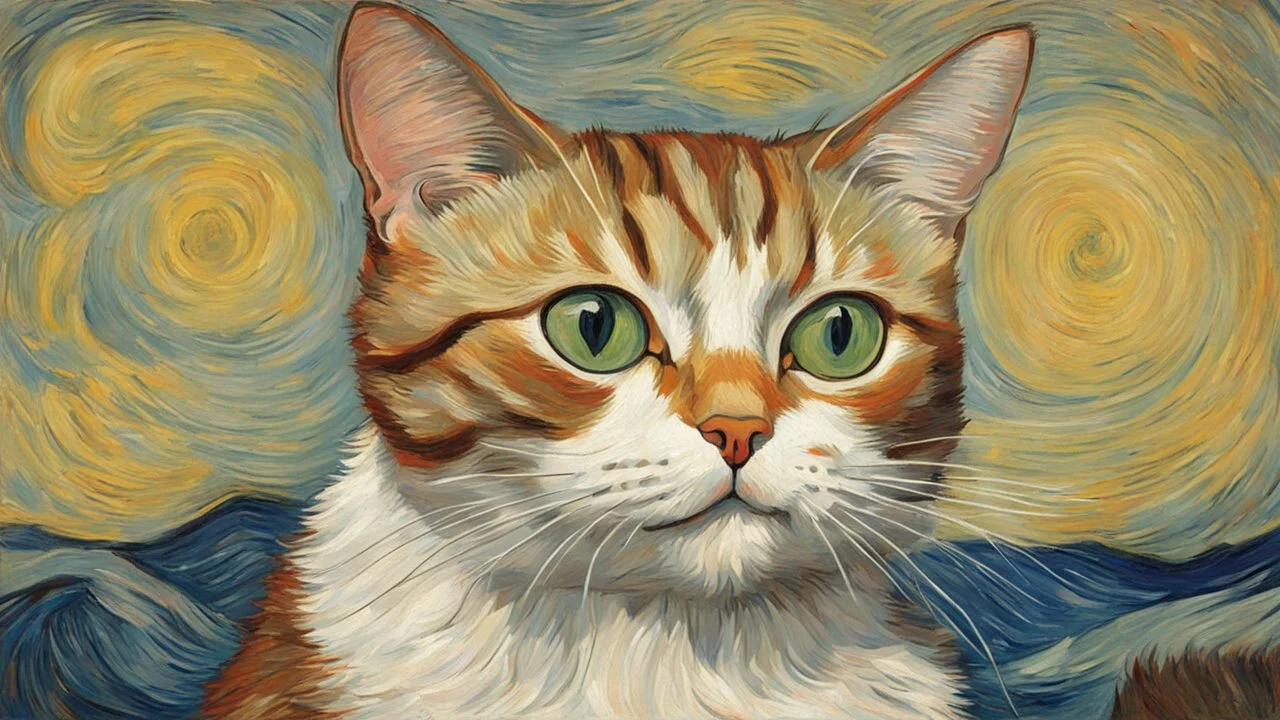 Portrait of a cat by Van Gogh