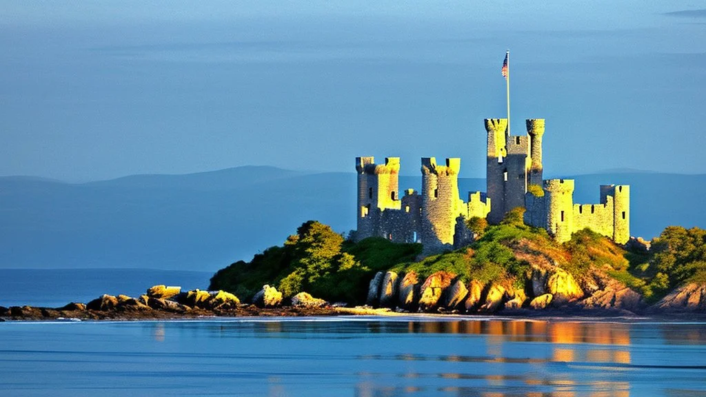 Stone castle by the ocean