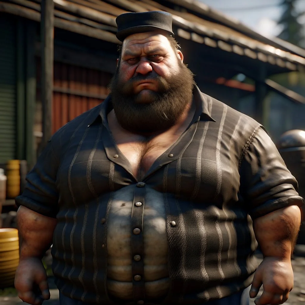 The fat and furious lumberyard owner Big K realistic grimdark