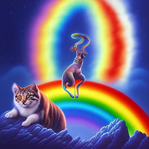 Animals go over the rainbow bridge after death