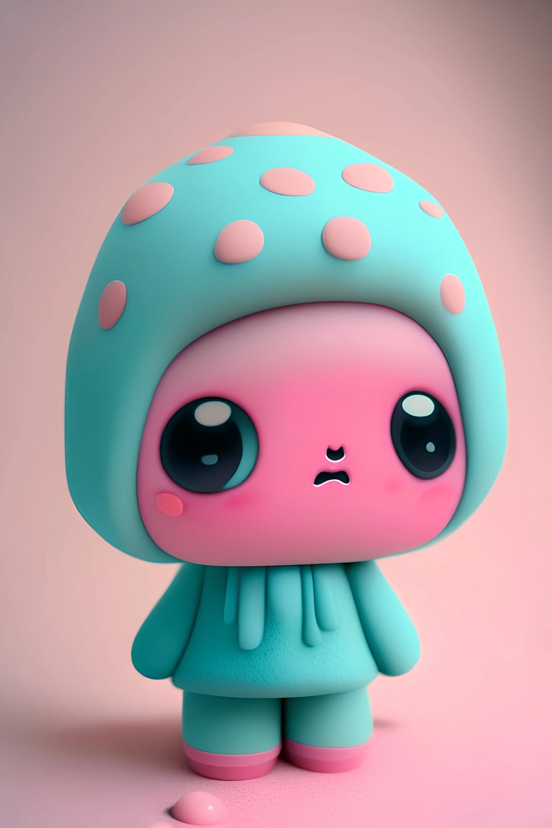 little Kawaii style character made of plasticine