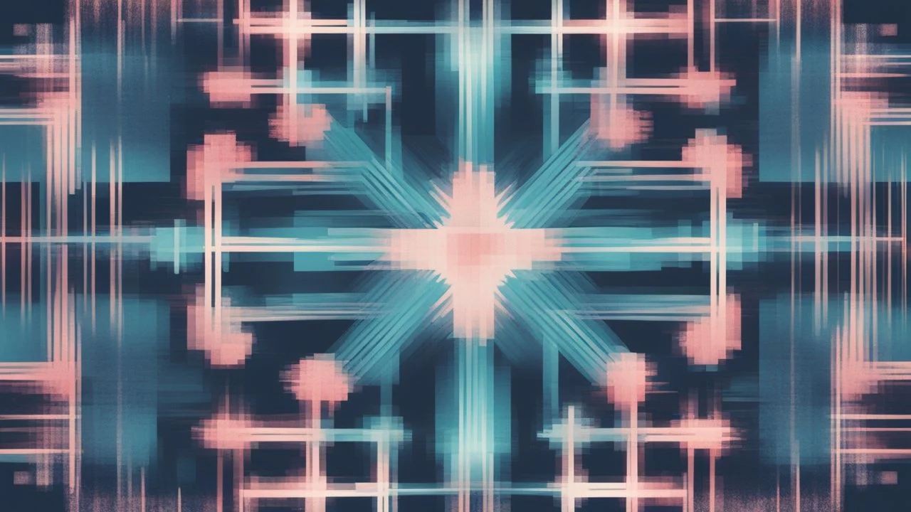 digital glitch pattern snowflake geometric abstraction