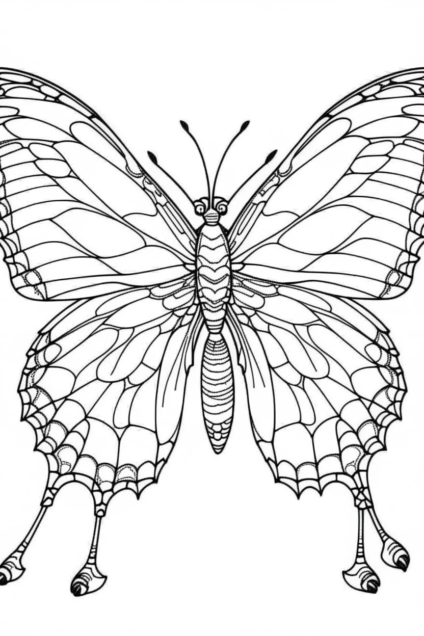 outline art for Butterflies coloring pages with sitch, white background, Sketch style, full body, only use outline, dementia patients style, clean line art, white background, no shadows and clear and well outlined.