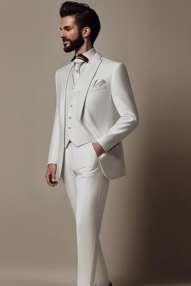 Men's wedding suit for music lovers Photorealistic