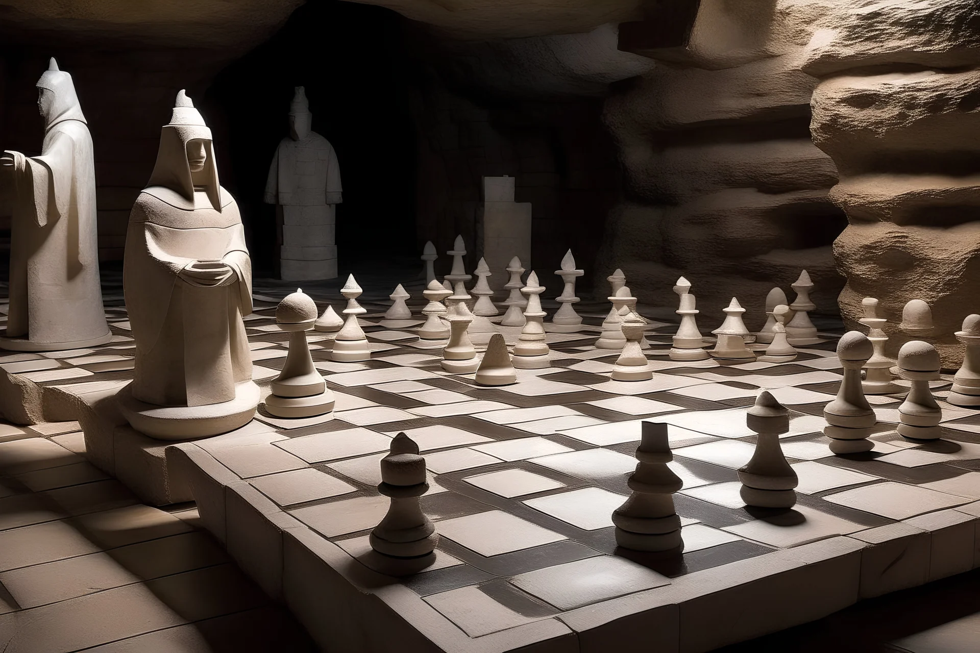 chess are made of salt in a white salt mine