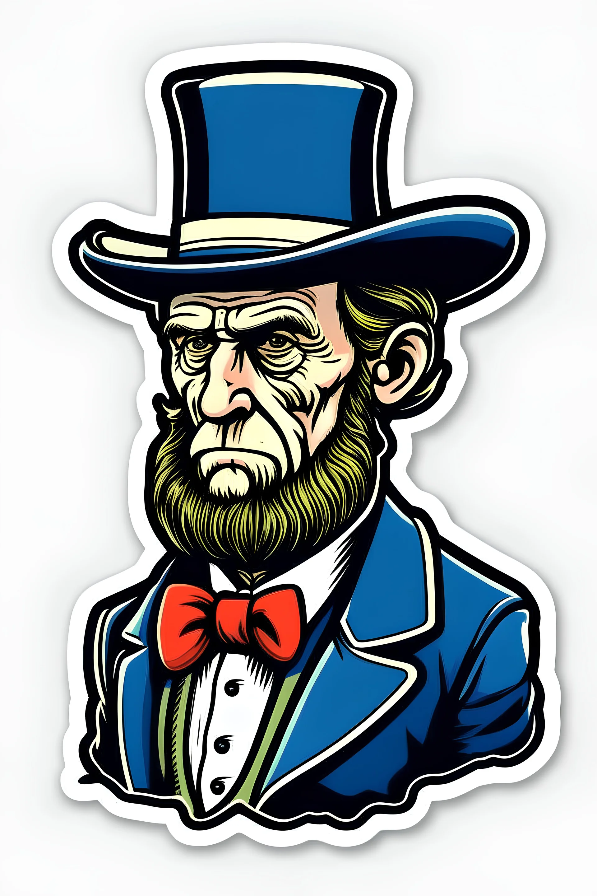 Abraham Lincoln in funky way Patriotic sticker