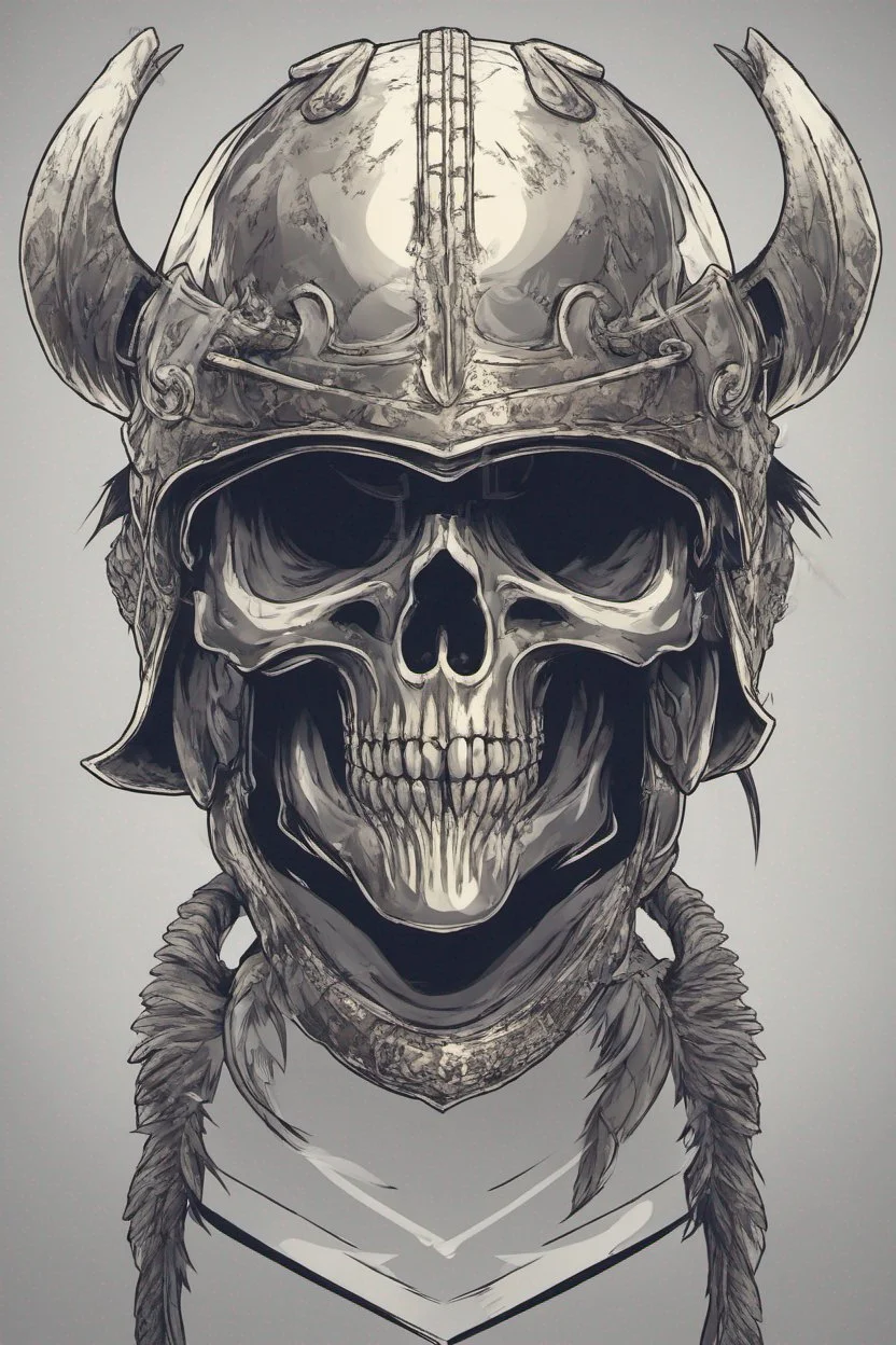 WARRIOR skull helmet, anime style, portrait