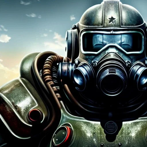 Clear Focus, High resolution, power armor, fallout, atomic-bunker, gasmask, extremely detailed digital painting, extremely detailed face,