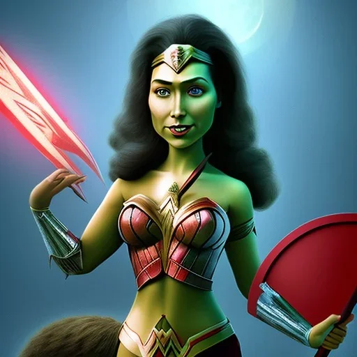 Shrek as wonder woman