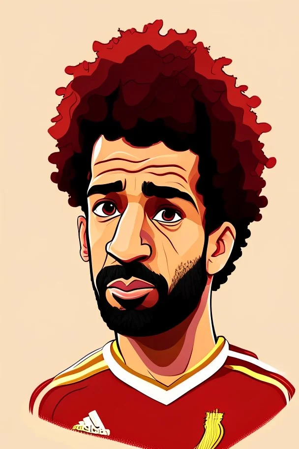 Mohamed Salah Egyptian soccer player ,cartoon 2d