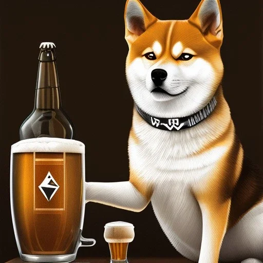 shiba inu drinking beer in nazi germany