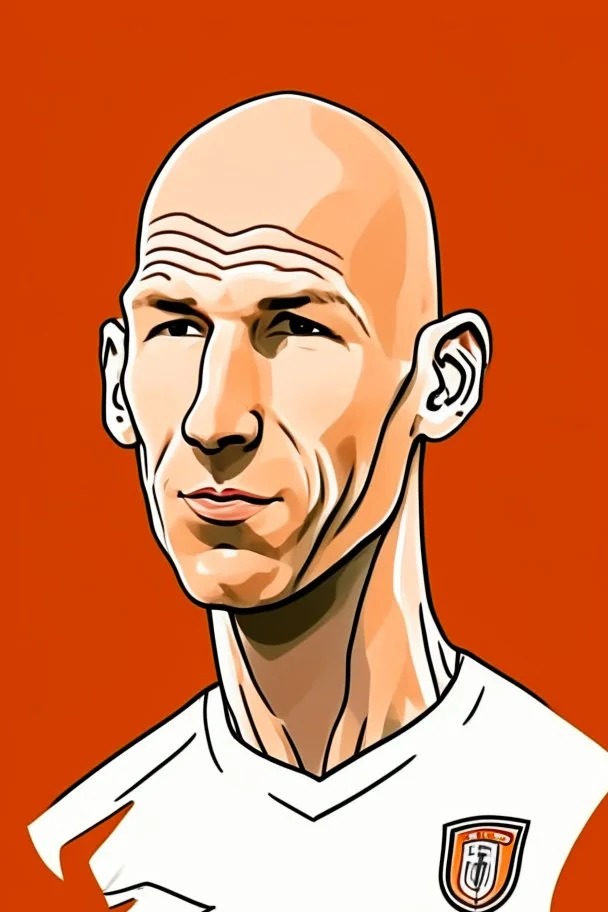 Arjen Robben Dutch football player cartoon 2d