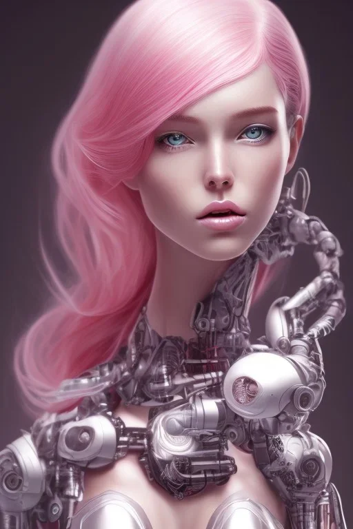 cyborg, pink hair,seven, perfekt, real