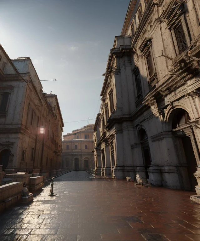 Extreme long shot, Rome, smooth, god rays, unreal engine 5, ray tracing, RTX, lumen lighting, ultra detail, volumetric lighting