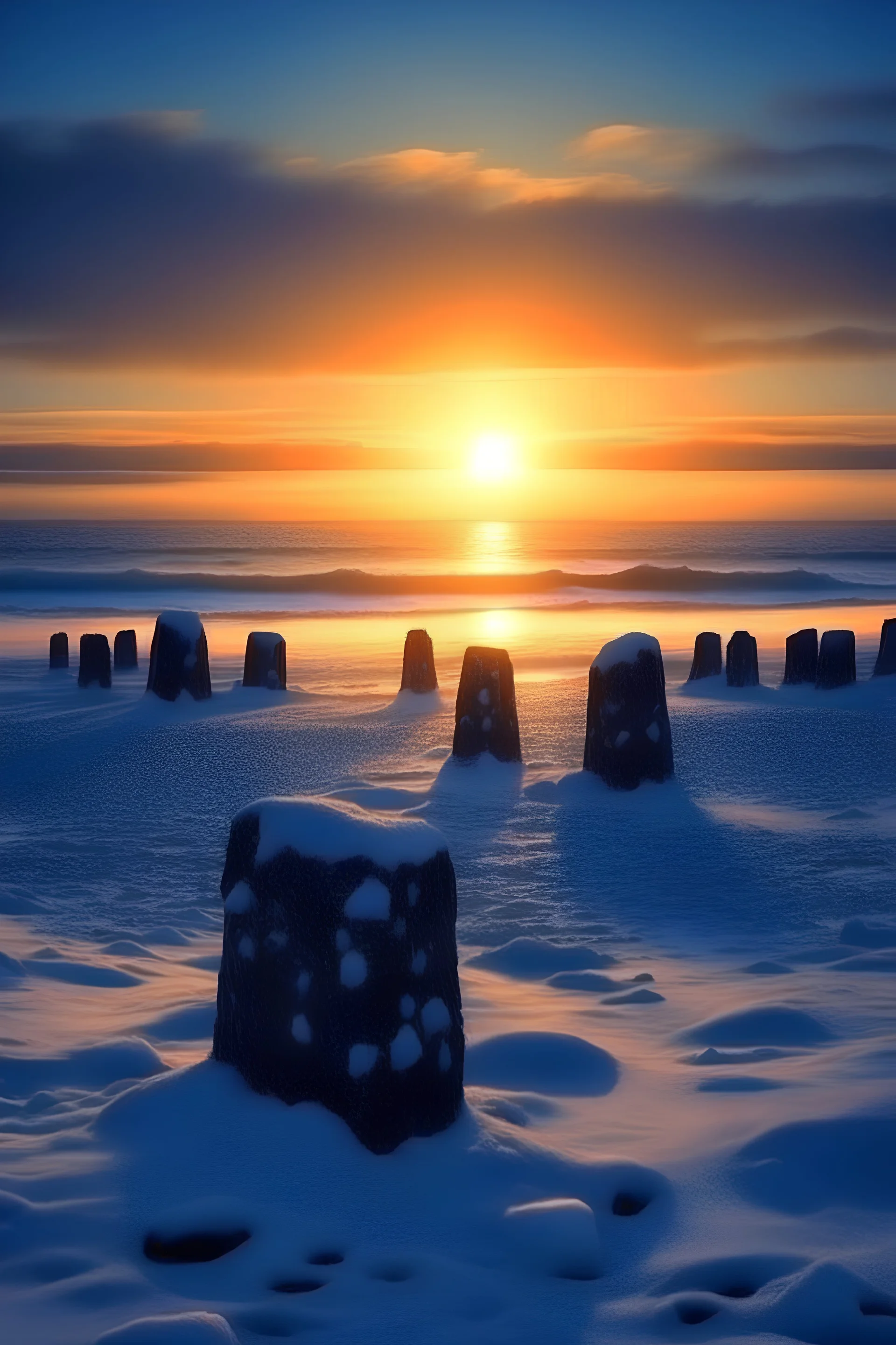 Winter solstice in bretany, Atlantic Ocean