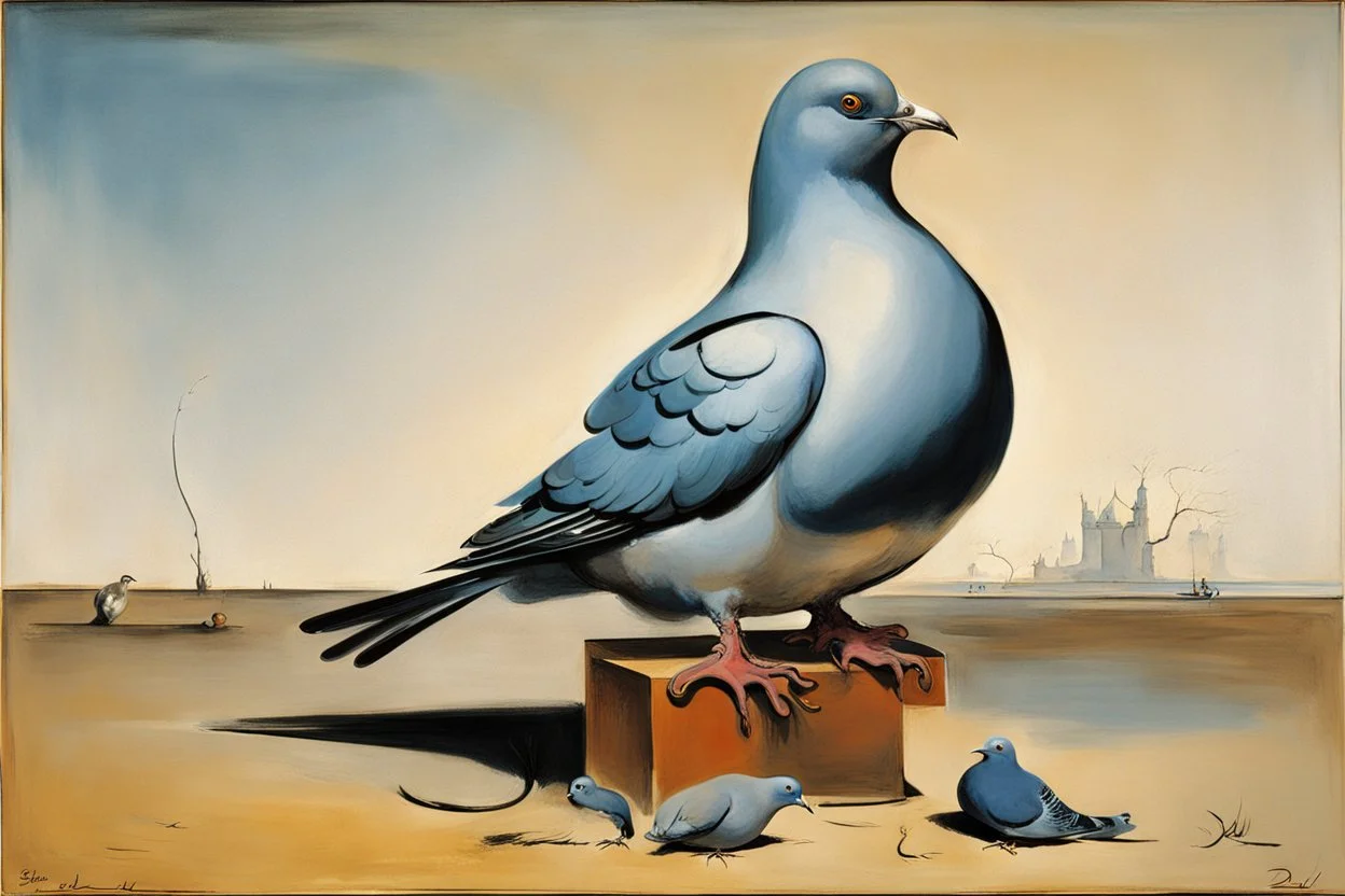 sitting Pigeon by salvador dali