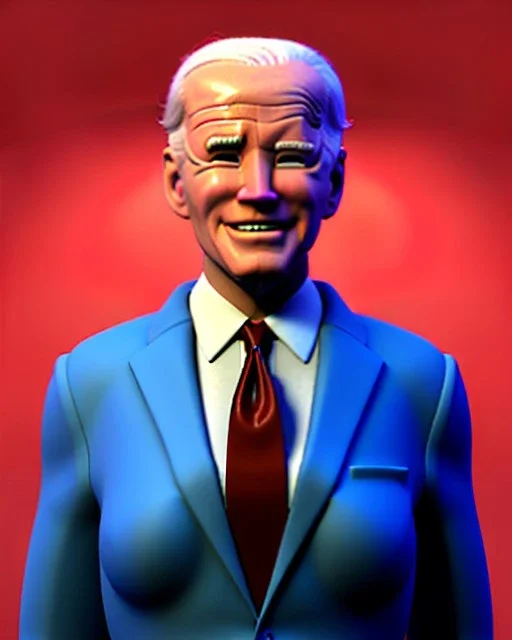 Waist up Portrait, joe Biden as muppet, Blue suit retro style, photo studio, city background, unreal engine 5, concept art, art station, god lights, ray tracing, RTX, lumen lighting, ultra detail, volumetric lighting, 3d.