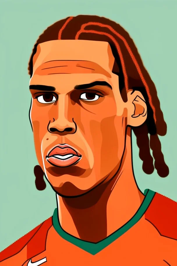 Virgil van Dijk Dutch football player cartoon 2d