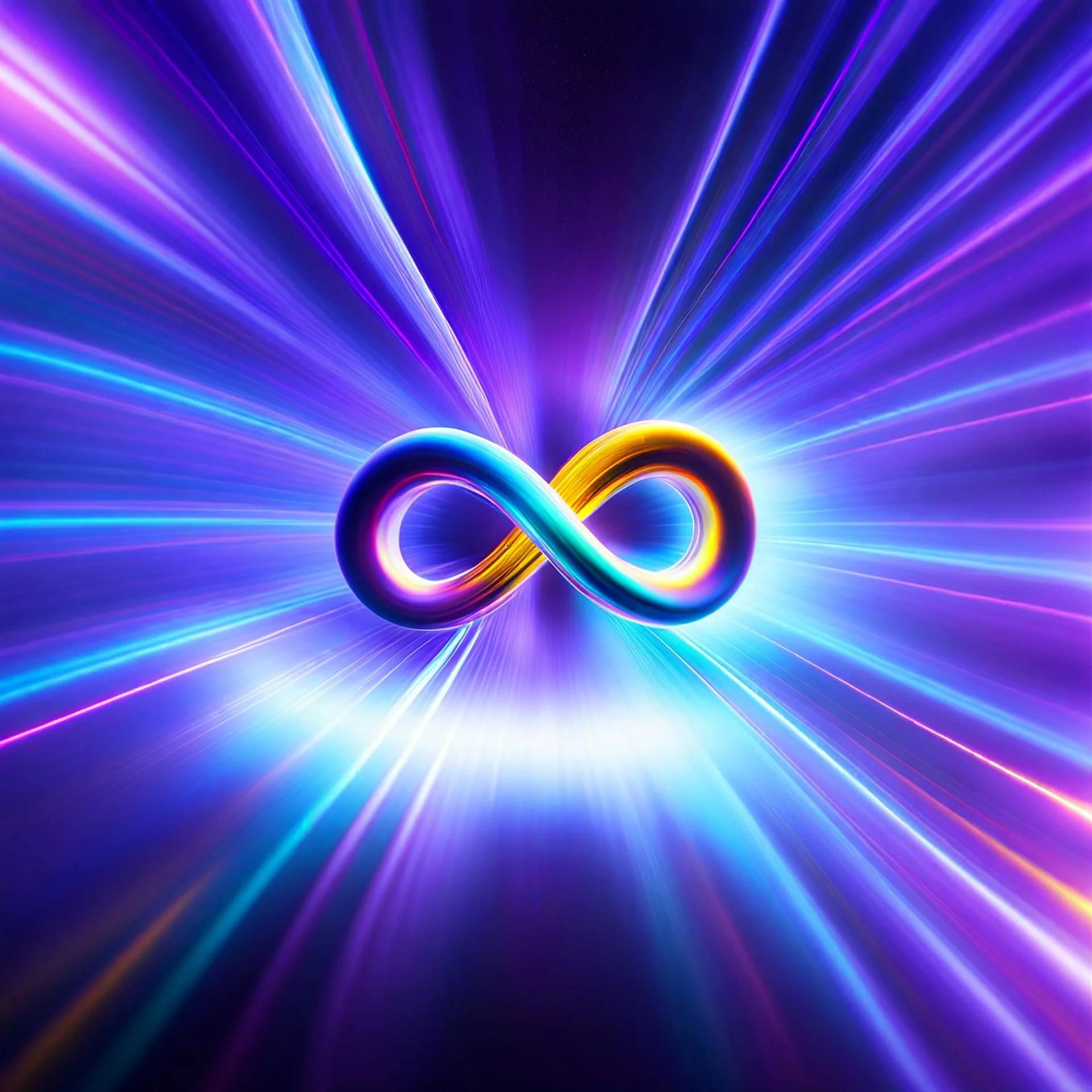 infinity symbol brightly coloured ∞ moving at warp speed, colours from infinity flowing through image with speed, DSLR with a 80mm lens, set to f/16 and a slow shutter speed of 1/15s, striking, chiaroscuro, dramatic, captivating, powerful, fantasy, beautiful, octane render, 16k post-production, artstation: award-winning: atmospheric: commanding: fantastical: clarity: ultra quality: striking: brilliance: stunning colors: amazing depth; lens: f/11, 35mm