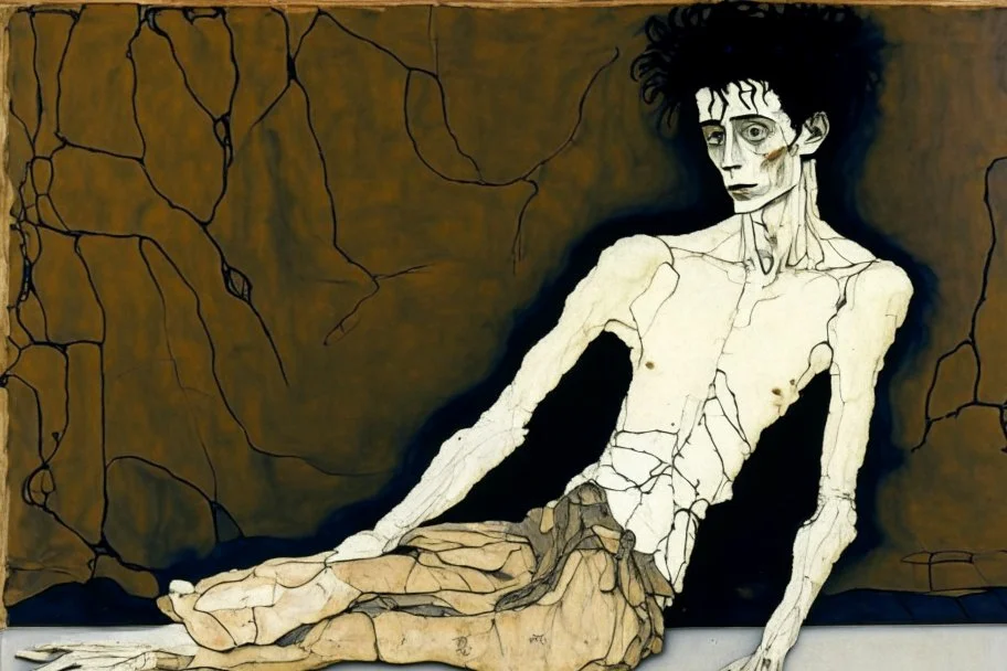 painting of a figure with the life-filled void of an empty existence, egon schiele masterpiece