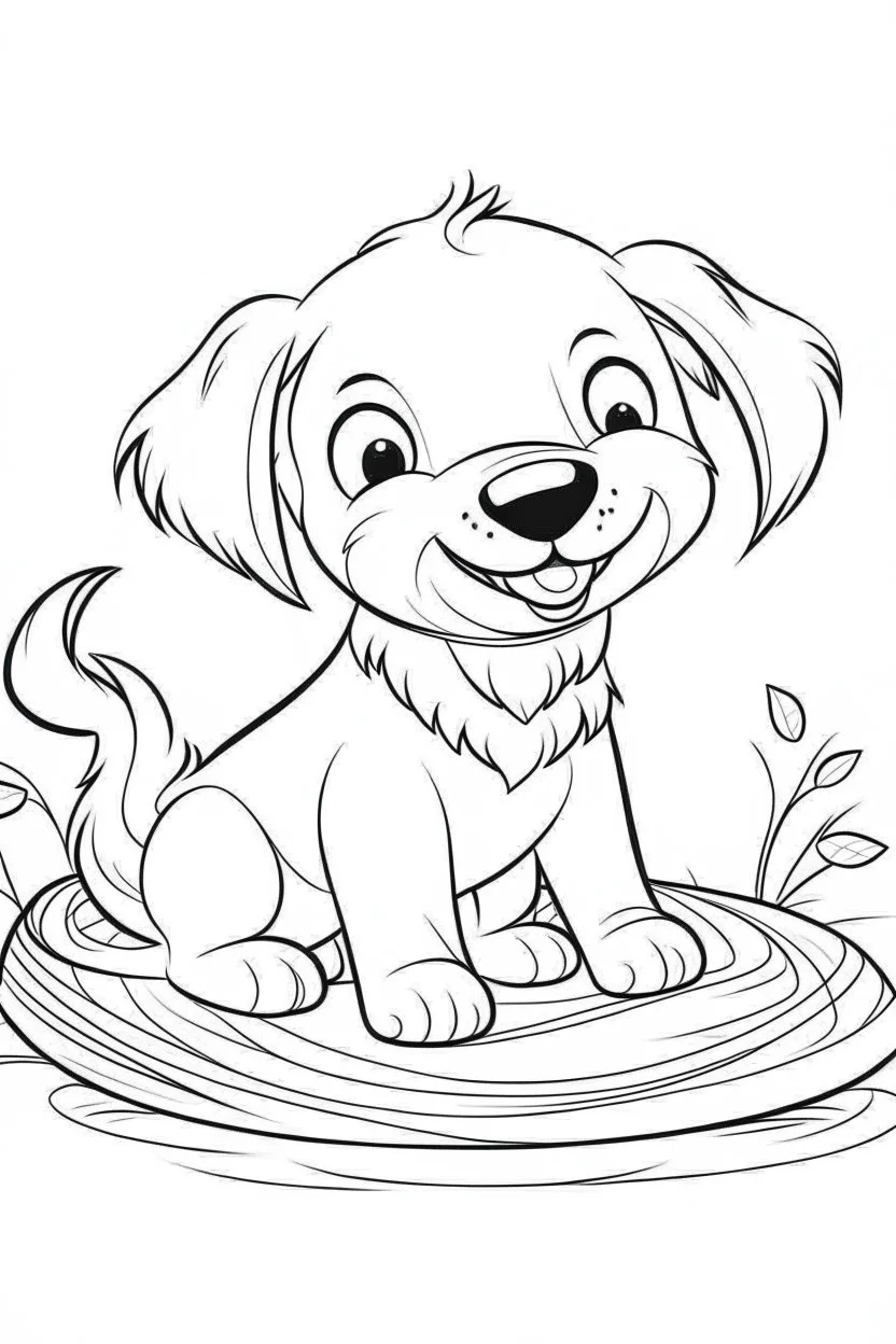 outline art for cute Dog coloring pages with sitch, white background, Sketch style, full body, only use outline, toddlers style, clean line art, white background, no shadows and clear and well outlined.