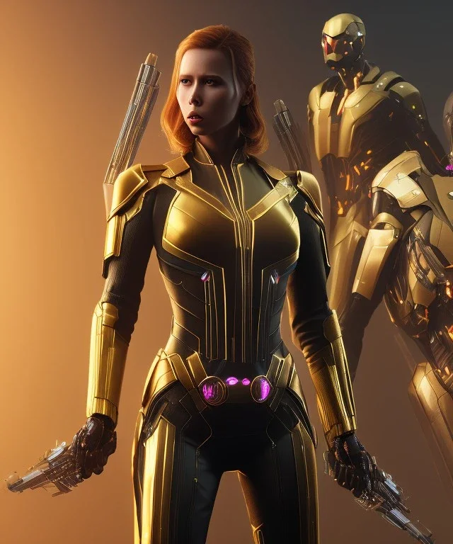 black widow, golden armor suit, full body close up, soft light atmosphere, light effect，vaporwave colorful, concept art, smooth, extremely sharp detail, finely tuned detail, ultra high definition, 8 k, unreal engine 5, ultra sharp focus