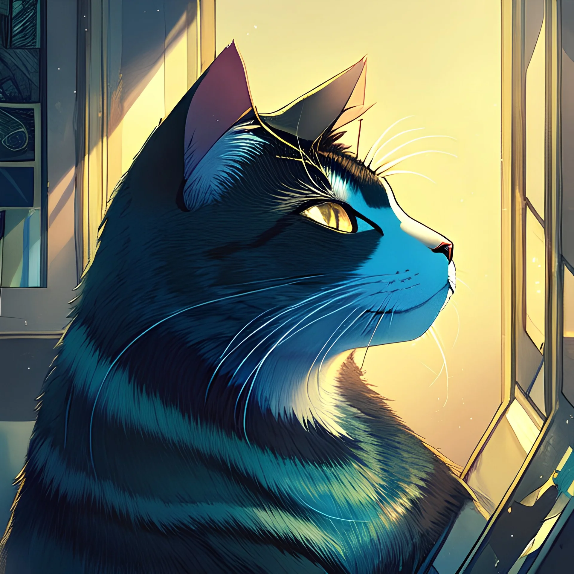 Portrait of a cat by Van Gogh