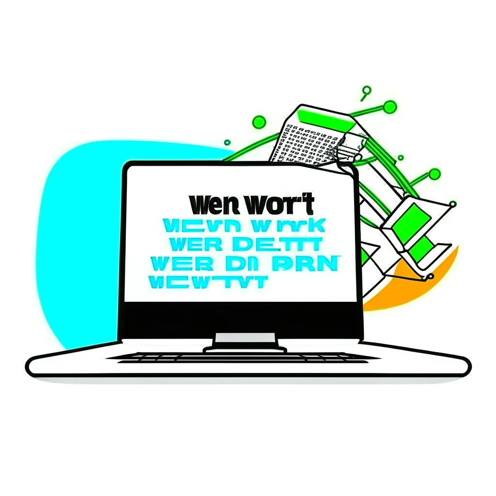 "Work Smarter, Not Harder. Find Your Perfect Laptop." web lik facebook design graphic, vector, contour, white background