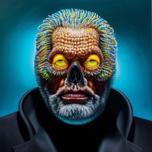 Ultra detailed fullbody Portrait in oil on canvas of Doomsday Villain,extremely detailed digital painting, extremely detailed face,crystal clear Big eyes, mystical colors ,perfectly centered image, perfect composition, rim light, beautiful lighting,masterpiece,8k, stunning scene, raytracing, anatomically correct, in the style of Bryanzap and uncannyknack and Ohrai Noriyoshi and Simon Bisley and tomzj1