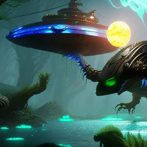 bioluminescent epic aquatic alien, 8k resolution, dynamic lighting, ultra hyperdetailed, Unreal Engine 5, ultra colourful, very small details, realistic