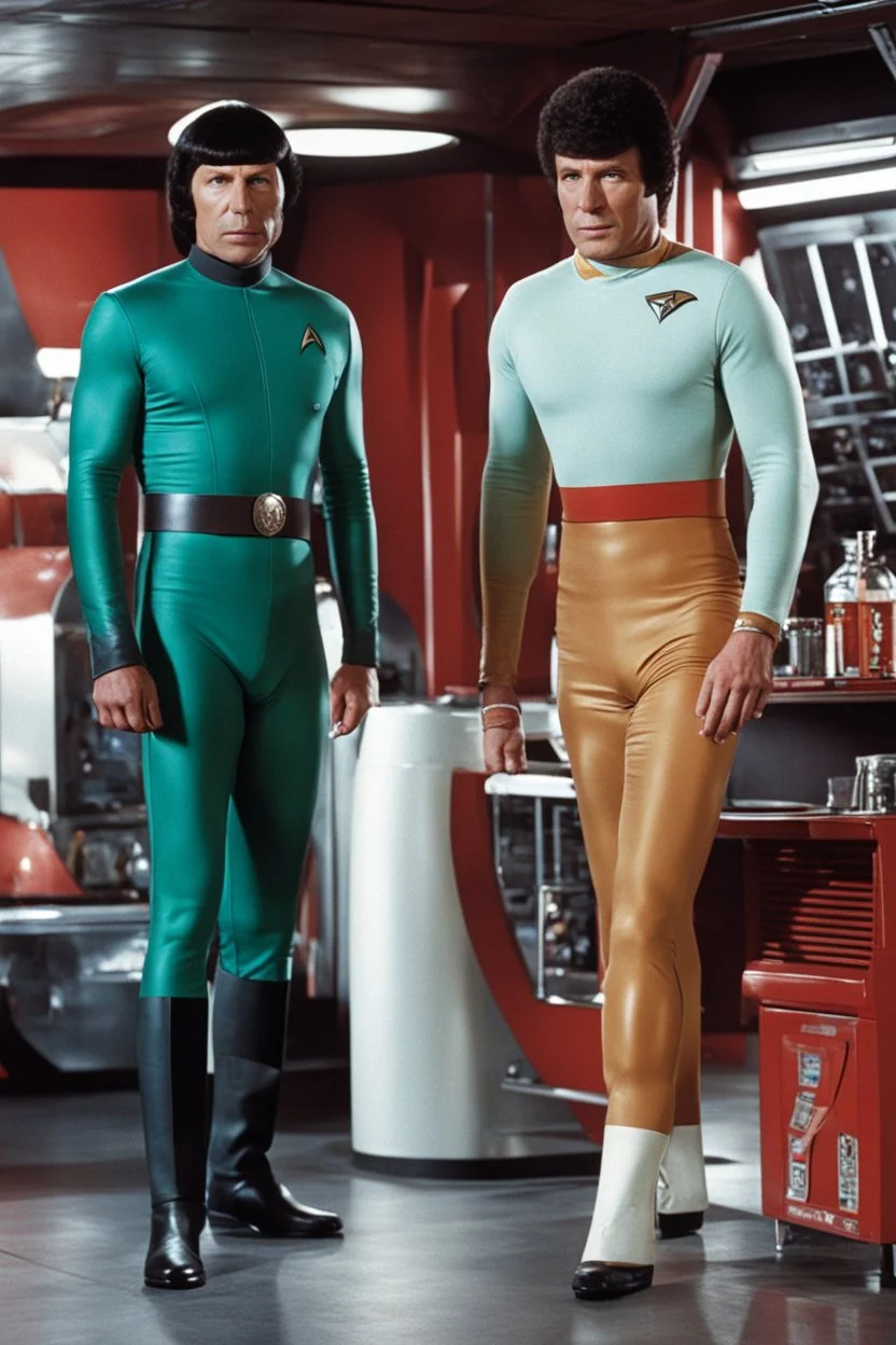 [Star Trek] starsky and hutch in engineering underwear as a Romulan ale icon