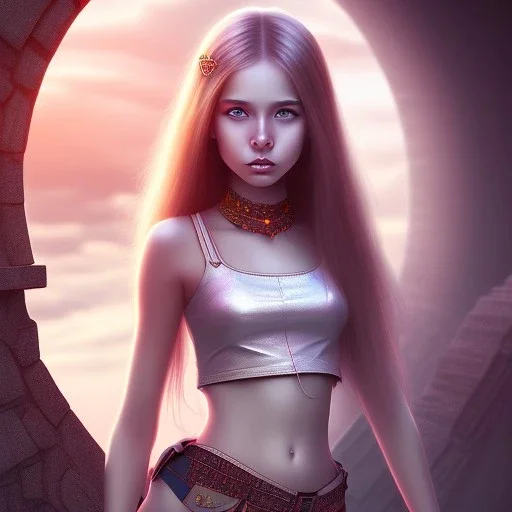 Teen girl in fantasy world