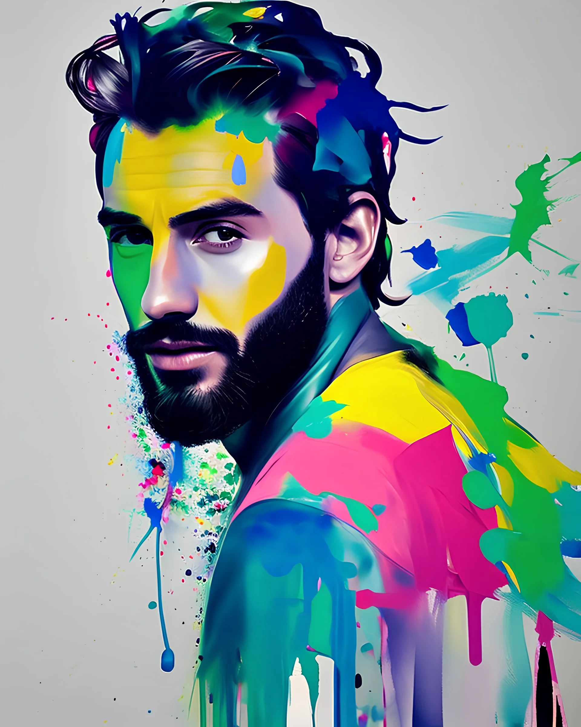 man covered in paint